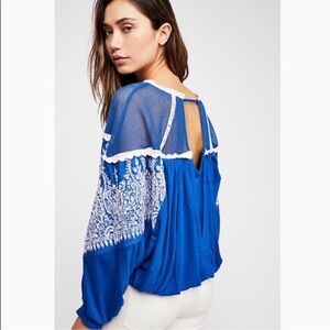 NWT Free People Carly Embroidered Top Sz XS
